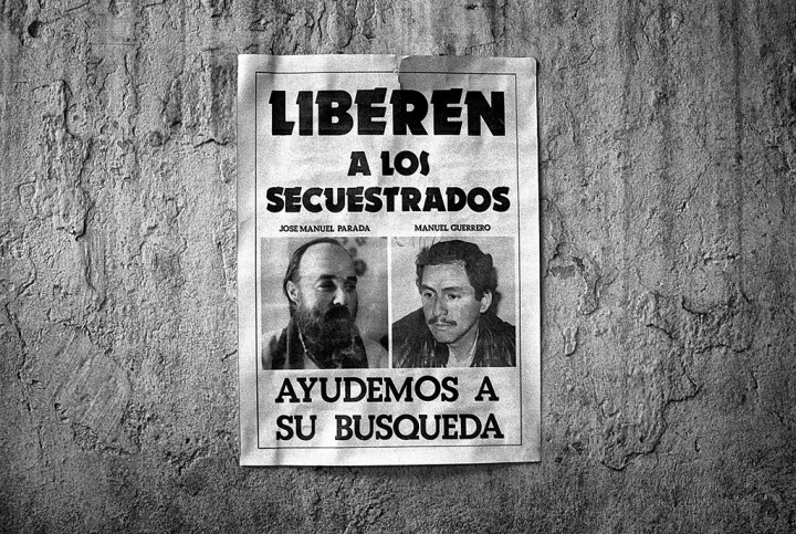 Dezember 1985 Plakat zur Freilassung der verhafteten Lehrer Jose Manuel Parada und Manuel Guerrero  Foto: Santiago Oyarzo Pérez